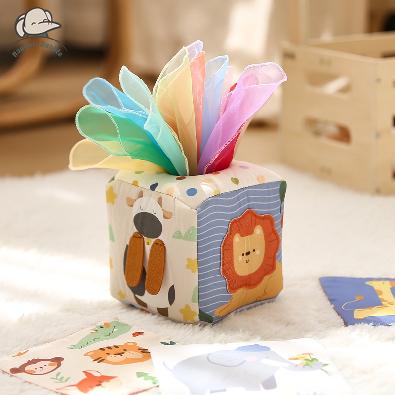 Board Game Nature - Mainan Montessori kotak tisu hewan katun