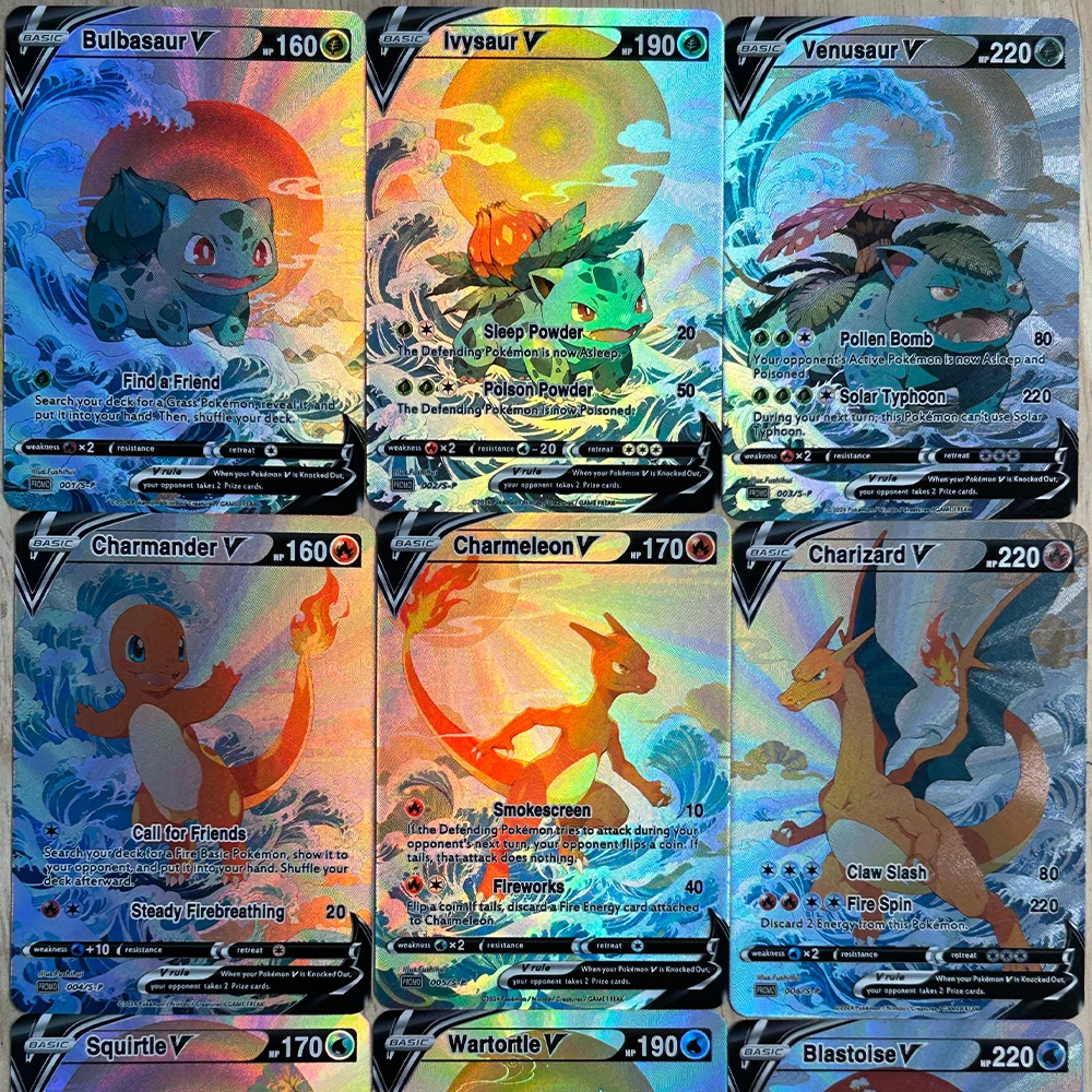 Board Game Diy - 9Pcs/set Kartu Koleksi Anime PTCG DIY