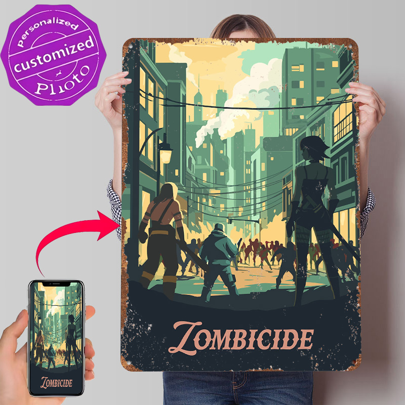 Board Game Zombicide - Poster Logam Terinspirasi dari Permainan Papan