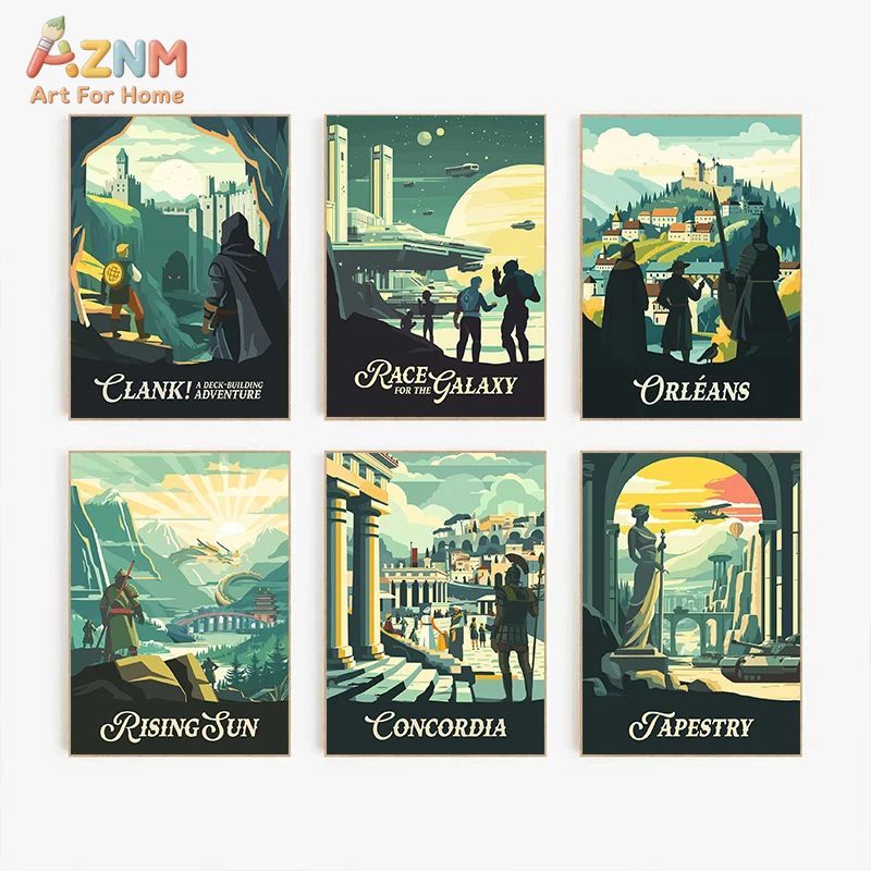 AZNM Retro Board Game Art Canv - Board Game Zombicide ulasan dan harga