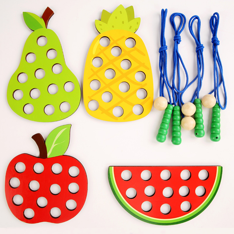 1Set Mainan Threading Buah Mon - Board Game Nature ulasan dan harga
